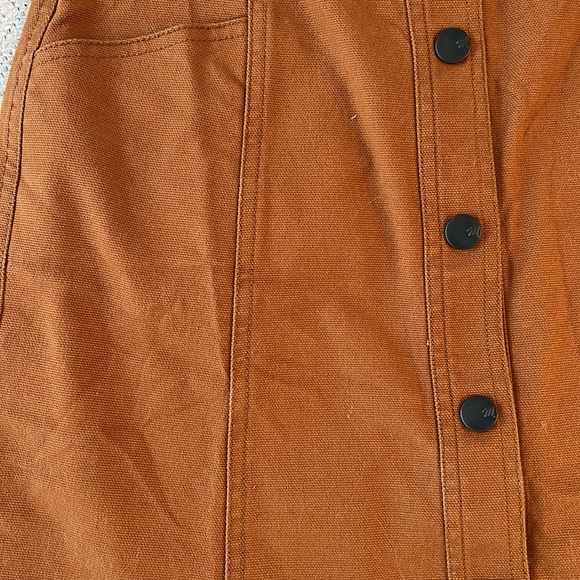Madewell A Line Button Front Pocket Mini Skirt - Picture 3 of 5